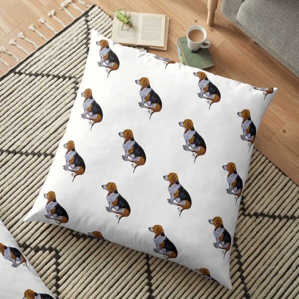 PillowPaws: sitting Basset Floor Pillow