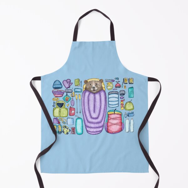 Item preview, Backpacker bear gear spread blue background designed and sold by Sockstomistic.