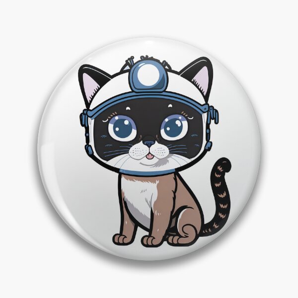 Artikelvorschau, Astronaut der siamesischen Katze im kindlichen Cartoon-Stil entworfen und verkauft von Rusty lynx Design.