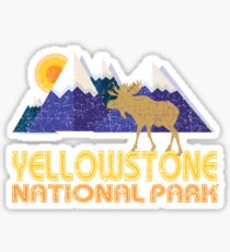 Yellowstone National Park Moose Mountain Landscape Sticker