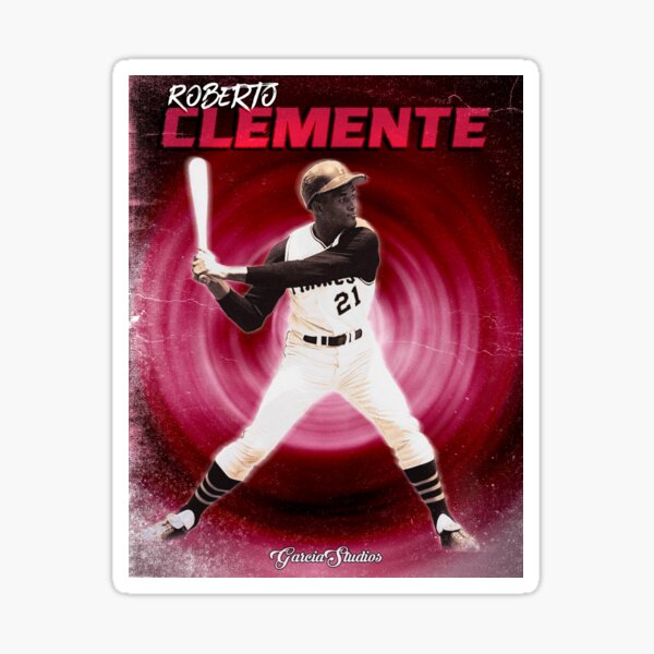 Roberto Clemente - At Bat sports card poster Sticker for Sale by