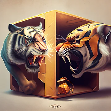Vorschaubild zum Design Box and Snarl Fueling Tensions Digital Painting von CodeAndColors