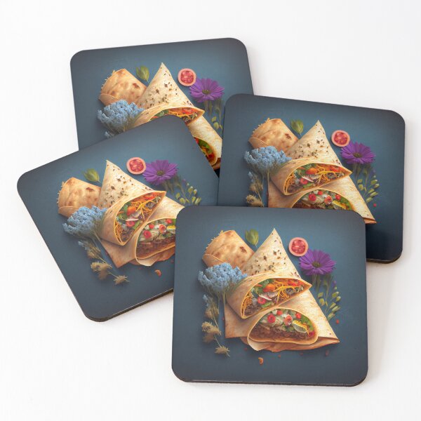 Item preview, A Taco-Lovers Dream Cornflower Quesadilla and Burritos Digital Painting designed and sold by CodeAndColors.