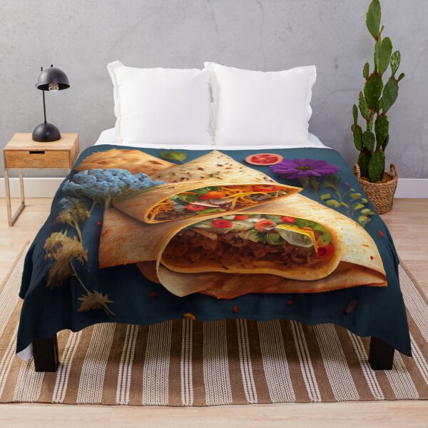 Item preview, A Taco-Lovers Dream Cornflower Quesadilla and Burritos Digital Painting designed and sold by CodeAndColors.