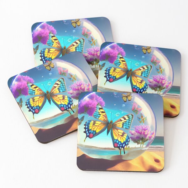 Item preview, Yellow Butterfly, Aesthetic Butterfly, Ocean Scene, Beach, Summer, vsco, colorful butterfly, butterfly and flowers, best selling phone case, best selling stickers, trending art, hydro stickers designed and sold by CapturedByeJ.