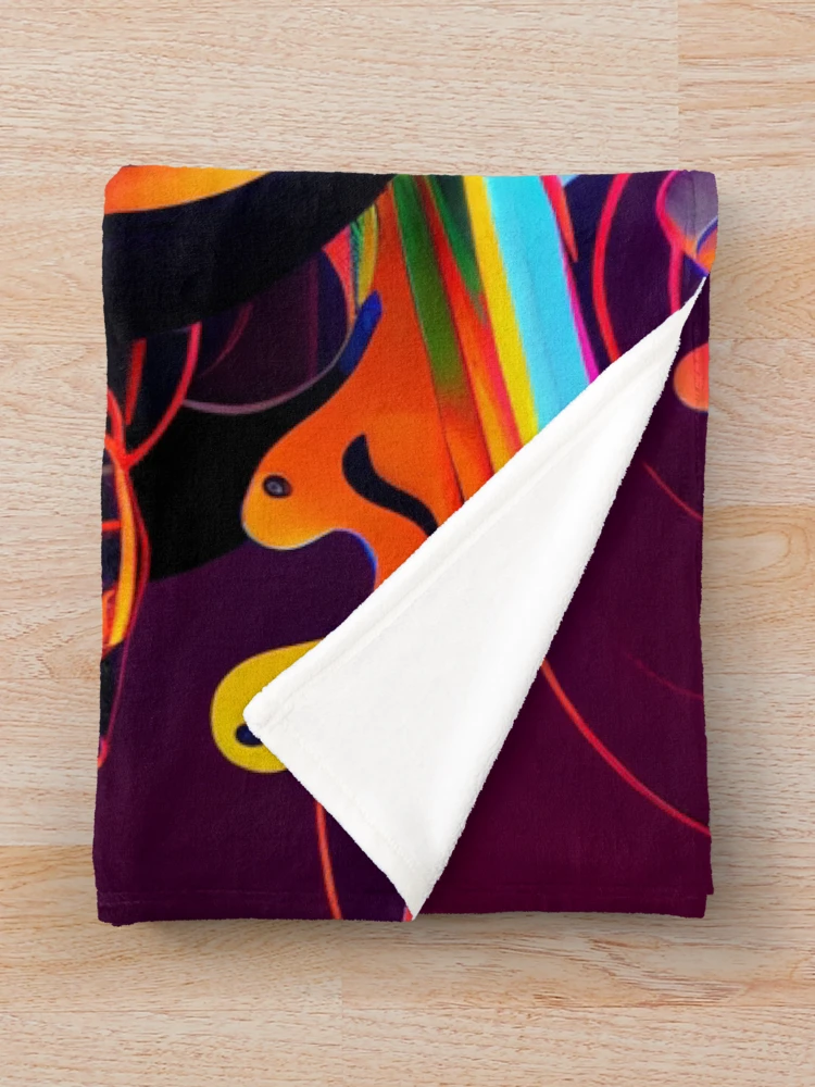 Thumbnail 3 of 6, Throw Blanket, Colorful Ride Digital Painting designed and sold by CodeAndColors.