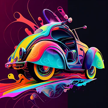 Artwork thumbnail, Colorful Ride Digital Painting by CodeAndColors