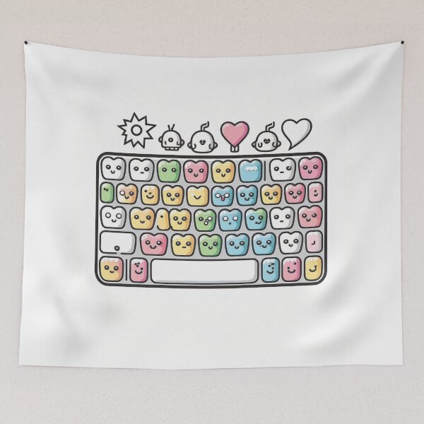 Item preview, Kawaii anime cute keyboard XOXO designed and sold by NxtGenArt.