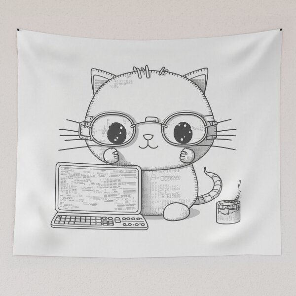 Item preview, PROgrammer cat coding the matrix designed and sold by NxtGenArt.