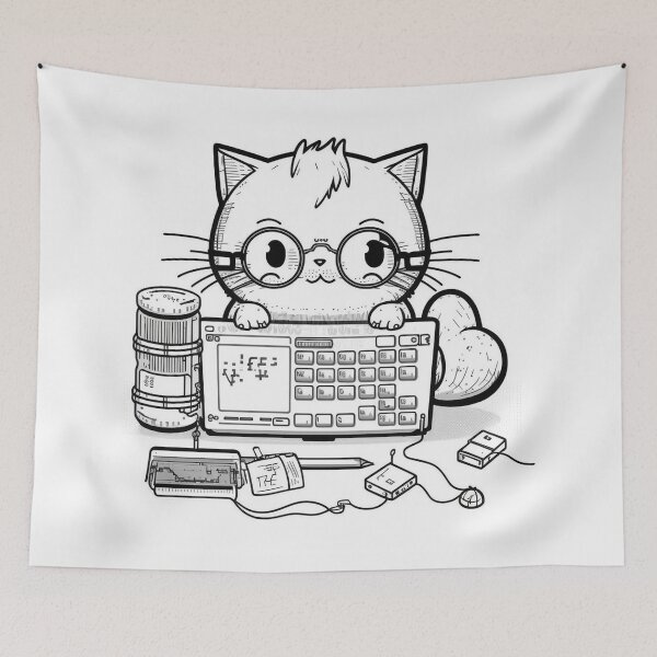 Item preview, Cat does some serious beep booping designed and sold by NxtGenArt.