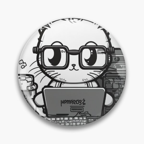 Item preview, Cat in glasses programming computers designed and sold by NxtGenArt.