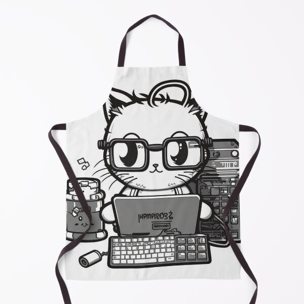 Item preview, Cat in glasses programming computers designed and sold by NxtGenArt.