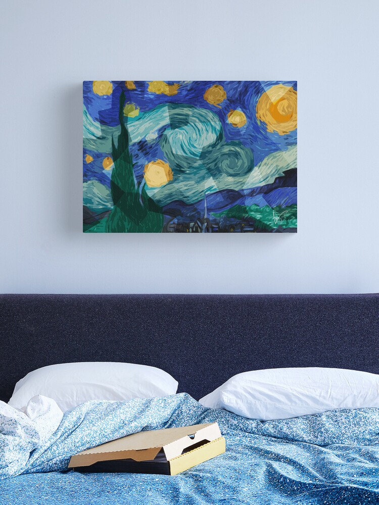 Thumbnail 2 of 3, Canvas Print, Starry Night designed and sold by LiscaGraphicArt.