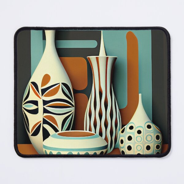 Item preview, Ceramic Contemporary Midcentury Modern Pattern Digital Painting designed and sold by CodeAndColors.