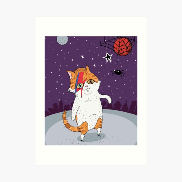 Bowie Cat Art Print