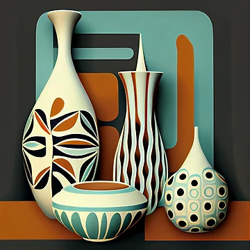 Vorschaubild zum Design Ceramic Contemporary Midcentury Modern Pattern Digital Painting von CodeAndColors