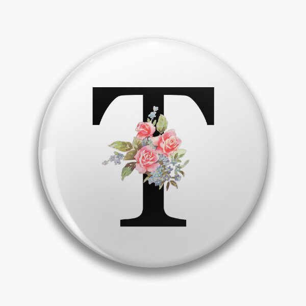 Item preview, Letter T Botanical Monogram Floral Pink Rose Flowers T Initial designed and sold by inspirationzgal.