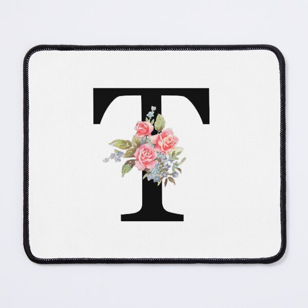 Item preview, Letter T Botanical Monogram Floral Pink Rose Flowers T Initial designed and sold by inspirationzgal.