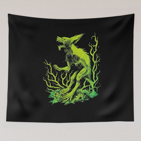 Item preview, Vintage Green Chupacabra Drawing - Cryptid Creature Art designed and sold by All Souls Dream.