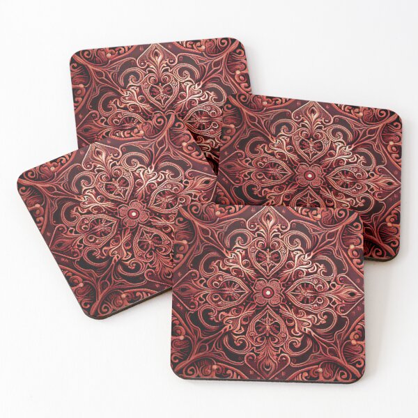 Item preview, Fine Muted Red Traditional Pattern Digital Painting designed and sold by CodeAndColors.