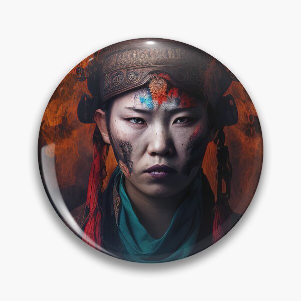 Item preview, Korean female shaman amidst raging fire portrait designed and sold by RK - Shop.