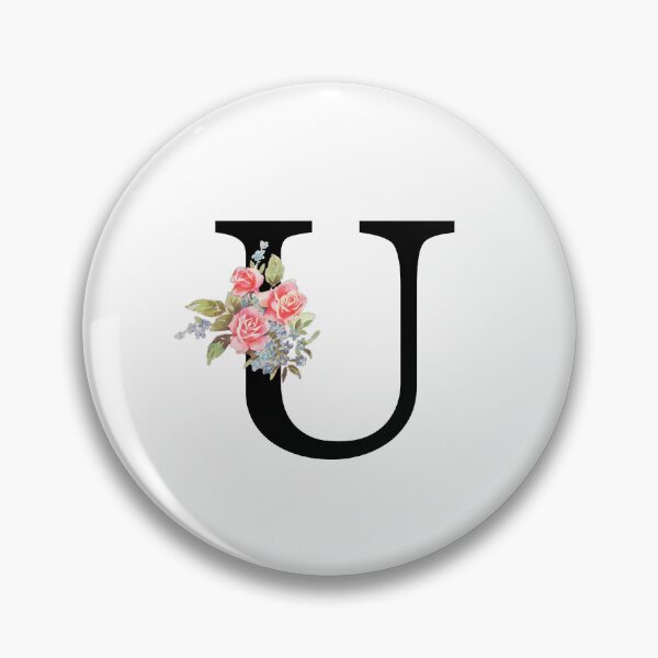 Item preview, Letter U Botanical Monogram U Floral Pink Rose Flowers U Initial designed and sold by inspirationzgal.