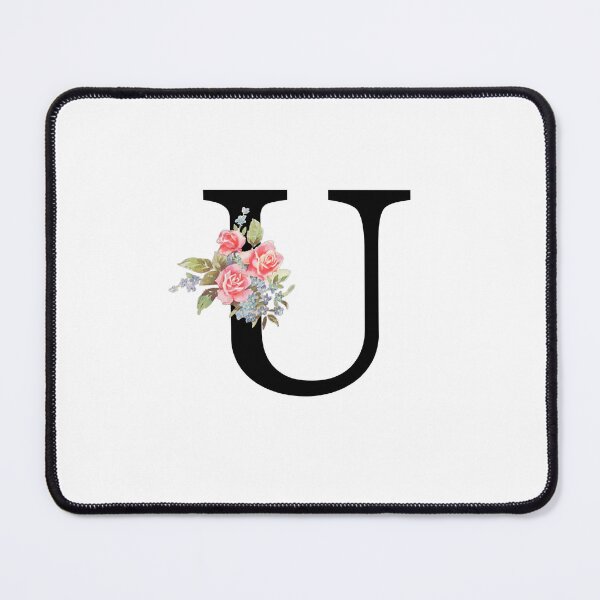 Item preview, Letter U Botanical Monogram U Floral Pink Rose Flowers U Initial designed and sold by inspirationzgal.