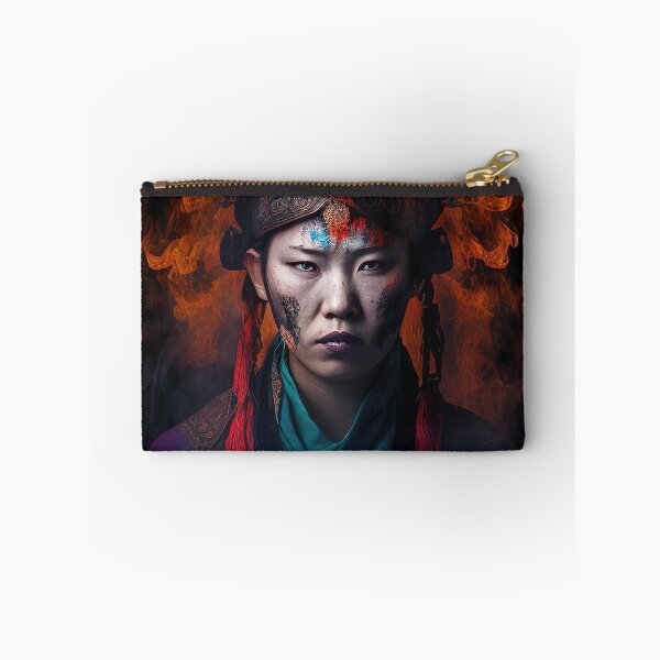 Item preview, Korean female shaman amidst raging fire portrait designed and sold by RK - Shop.