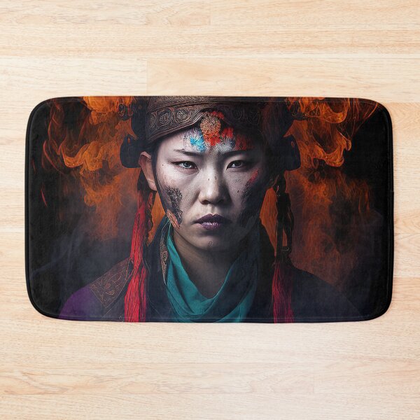 Item preview, Korean female shaman amidst raging fire portrait designed and sold by RK - Shop.