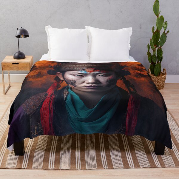 Item preview, Korean female shaman amidst raging fire portrait designed and sold by RK - Shop.