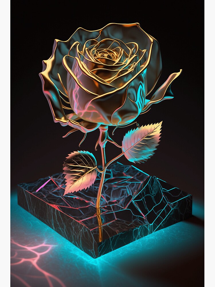 Neon Rose | Art Board Print