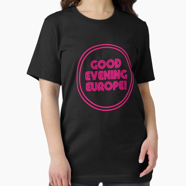 Aperçu de l'œuvre Bonsoir Europe - Citation classique de l'Eurovision - ESC - Concours Eurovision de la chanson - Bâle 2025 créée et vendue par Vision-Tees.