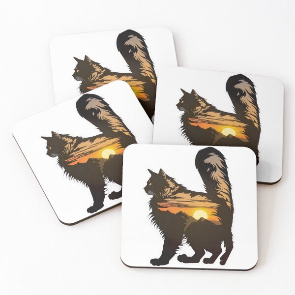 Item preview, Maine Coon cat - against the backdrop of mountains and sunset v2.0 designed and sold by adredn86.