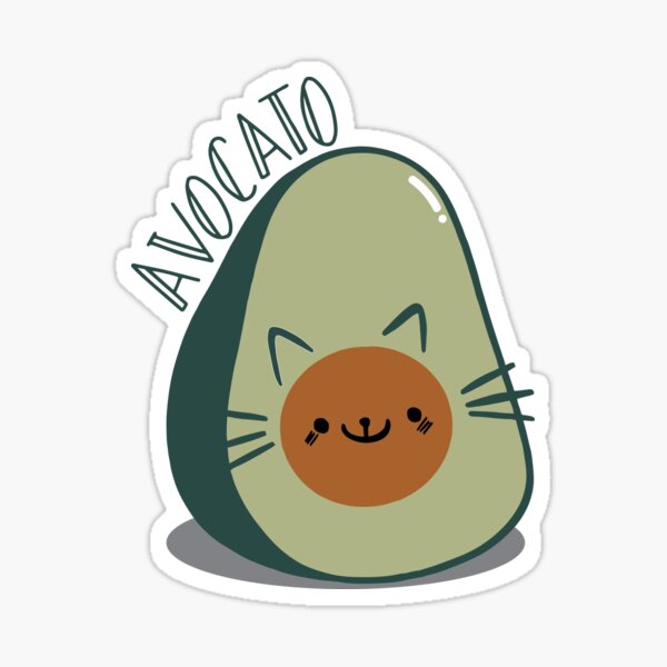 Cute Kawaii Happy Avocado Love Heart Stickers – Detour Shirts