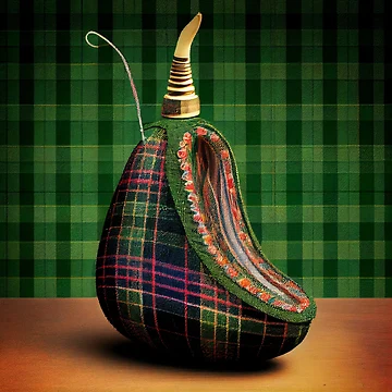 Vorschaubild zum Design A Cucumbers Quivering Tassel on a Zigzag Tartan Digital Painting von CodeAndColors