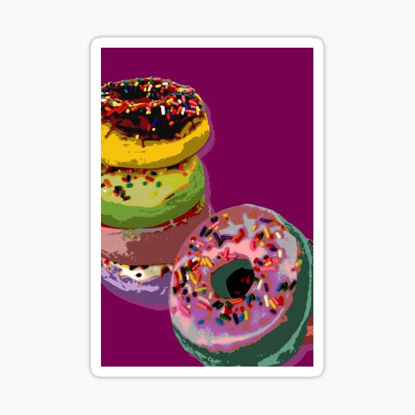 6 donuts Pop Art print Sticker