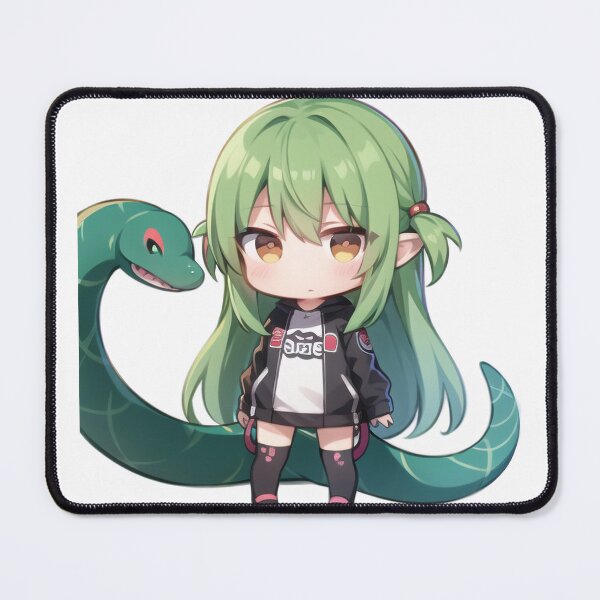 Item preview, A Beautiful Cute Chibi Girl With a Snake Sticker Very Kawaii designed and sold by HikariAtelier.