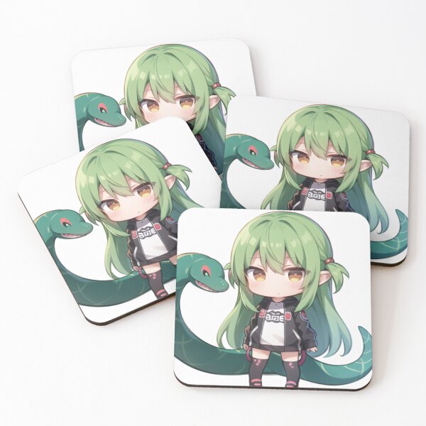 Item preview, A Beautiful Cute Chibi Girl With a Snake Sticker Very Kawaii designed and sold by HikariAtelier.