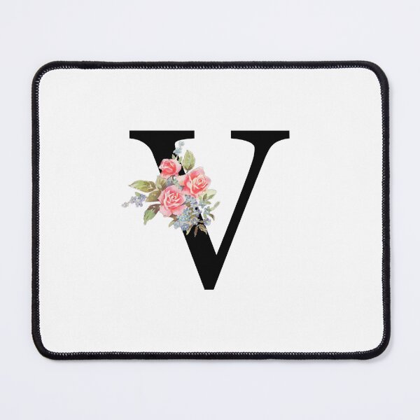 Item preview, Letter V Botanical Monogram V Floral Pink Rose Flowers V Initial designed and sold by inspirationzgal.