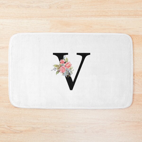 Item preview, Letter V Botanical Monogram V Floral Pink Rose Flowers V Initial designed and sold by inspirationzgal.