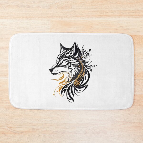 Item preview, Black and Gold Simple Tribal Wolf designed and sold by ShadowAndSlate.