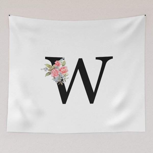 Item preview, Letter W Botanical Monogram W Floral Pink Rose Flowers W Initial designed and sold by inspirationzgal.