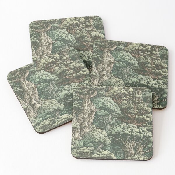 Item preview, Retro Hand Drawn Forest Seamless Pattern designed and sold by G2Creatives.