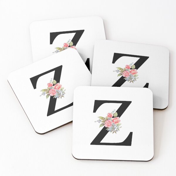 Item preview, Letter Z Botanical Monogram Z Floral Pink Rose Flowers Z Initial designed and sold by inspirationzgal.