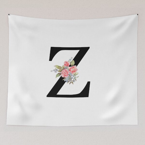 Item preview, Letter Z Botanical Monogram Z Floral Pink Rose Flowers Z Initial designed and sold by inspirationzgal.