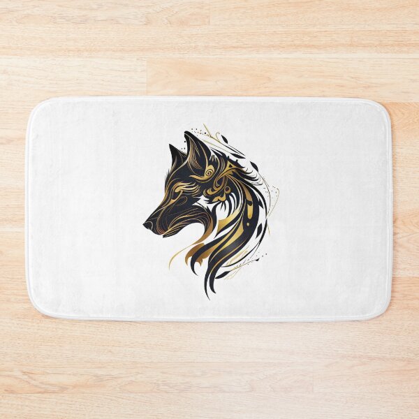 Item preview, Black with Gold Tribal Style Wolf designed and sold by ShadowAndSlate.
