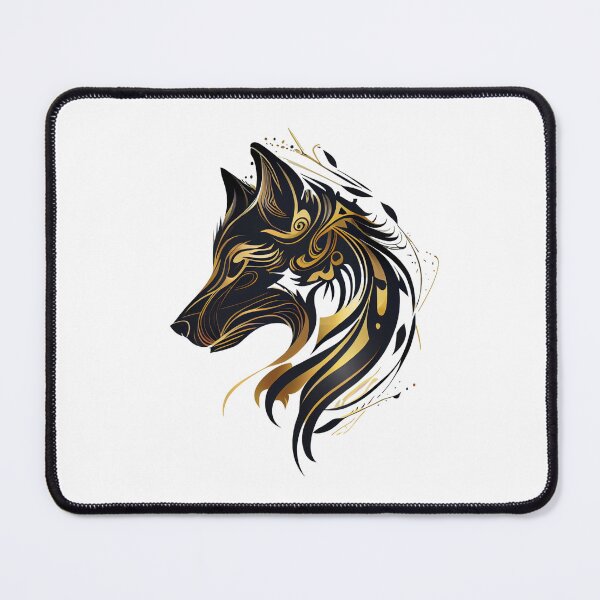 Item preview, Black with Gold Tribal Style Wolf designed and sold by ShadowAndSlate.