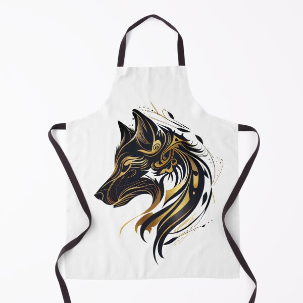 Item preview, Black with Gold Tribal Style Wolf designed and sold by ShadowAndSlate.