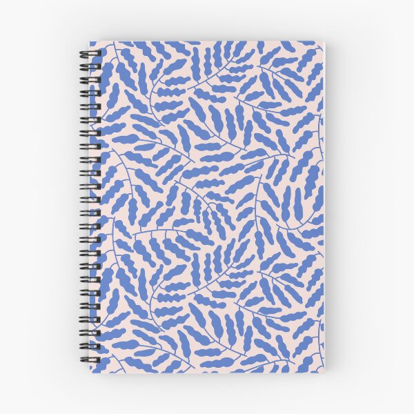 Item preview, Leaf motif - blue on pink designed and sold by LucyFaulke.