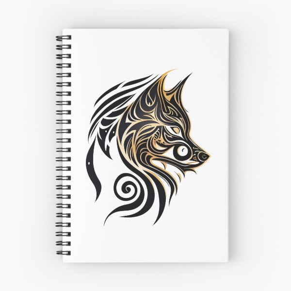 Item preview, Black with Gold Tribal Tattoo Style Wolf designed and sold by ShadowAndSlate.